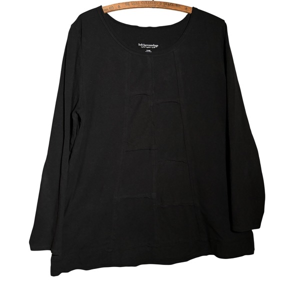 Soft Surroundings Tops - Soft Surroundings Womens XL‎ Long Sleeve Patchwork Textured Top Pockets Artsy
